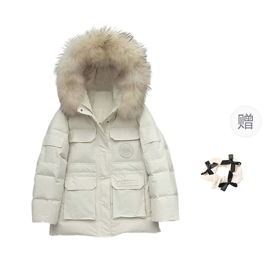 CPAURA Parka Coats Women's Fur Collar Moderate