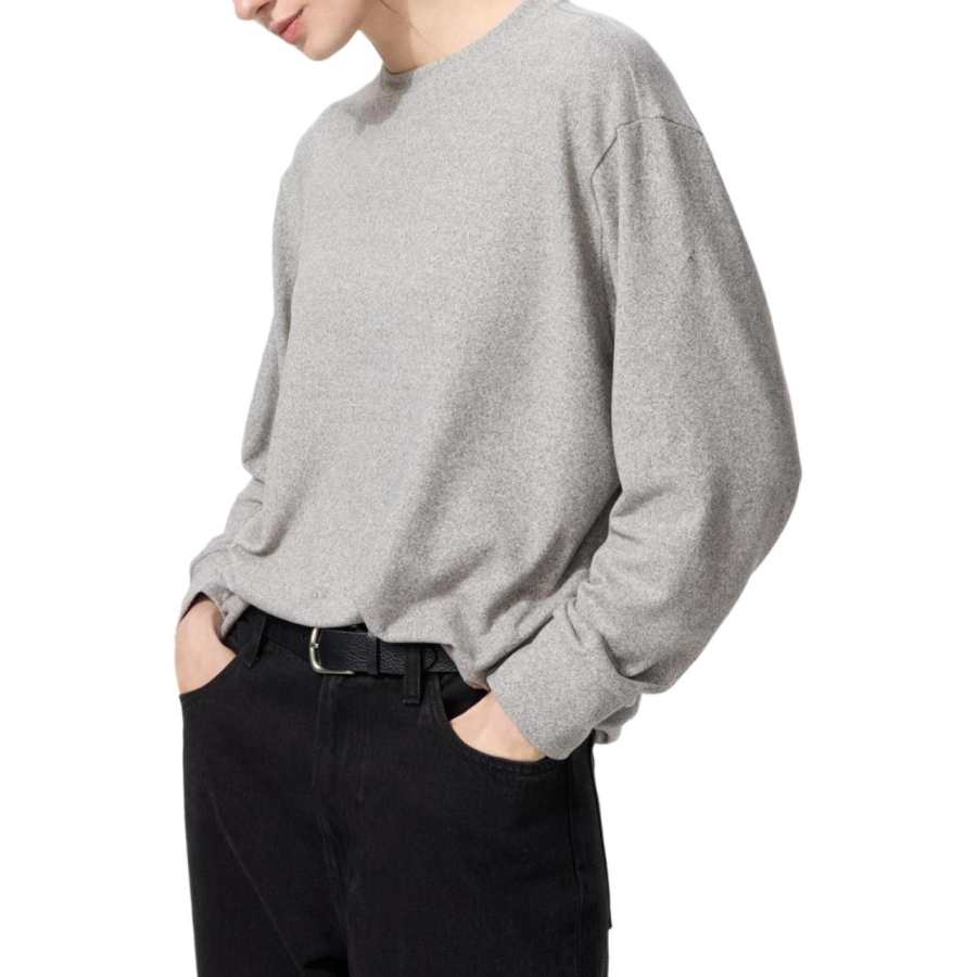 UNIQLO T Shirts Women's Gray Crew Neck