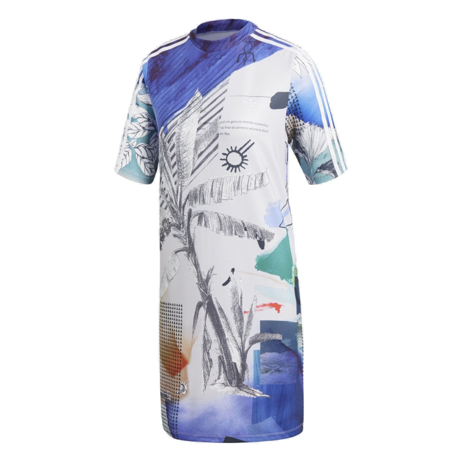Adidas Adidas Short Sleeved Dresses Women's White Crew Neck Moderate Mid Length