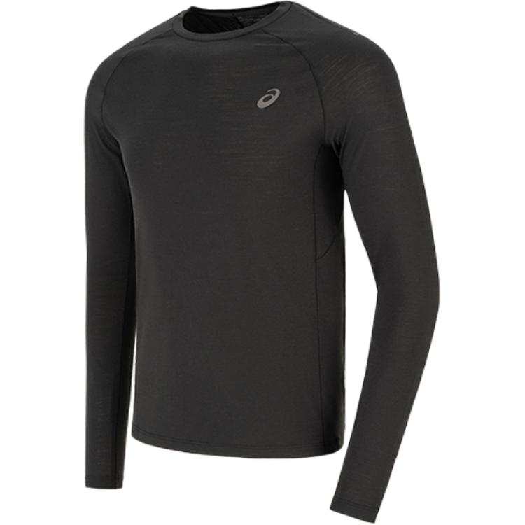 ASICS T Shirts Men's Black Crew Neck Moderate Straight Fit