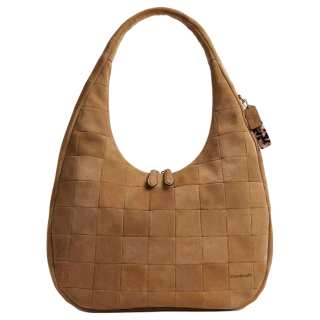 Coachtopia Suede Shoulder Bag Large Women's Sand