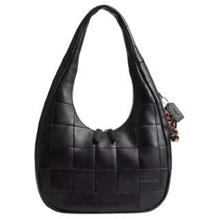 Coachtopia Cow Leather Shoulder Bag Large Women's Black