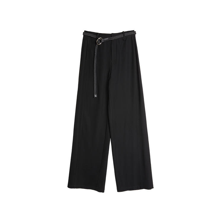 ELLE Casual Pants Women's Black Moderate Straight Fit Pants