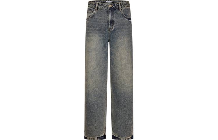 URBAN REVIVO Jeans Men's Dark Gray Blue Moderate Straight Fit Pants