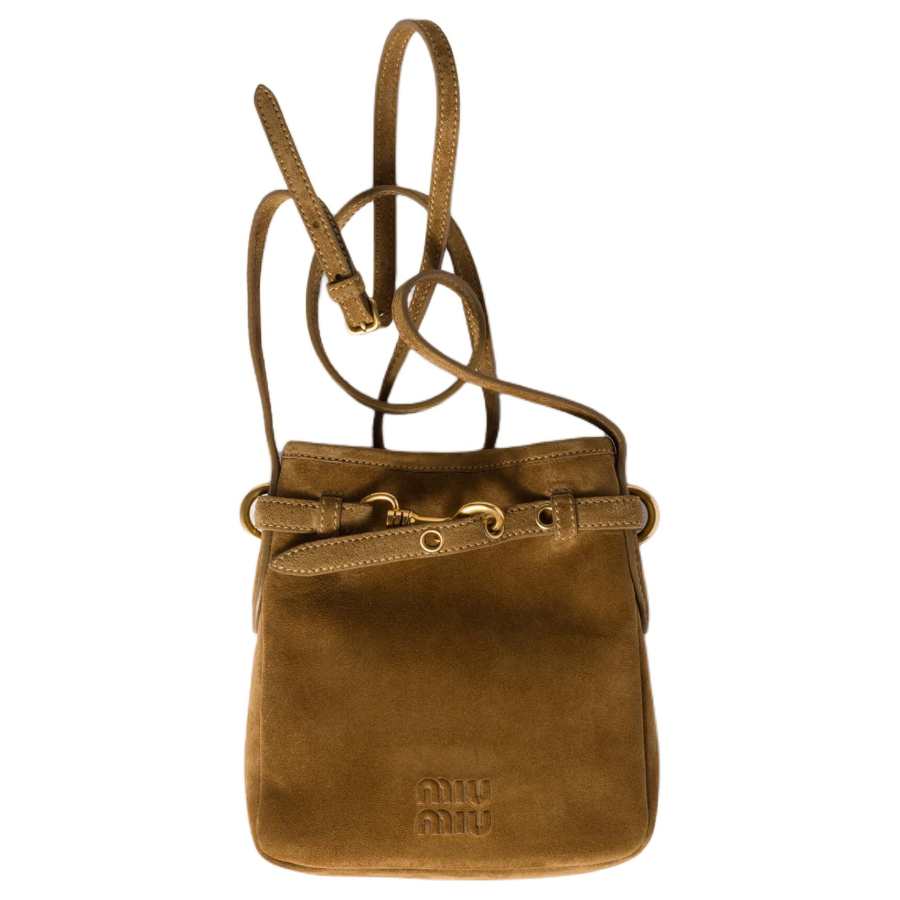 MIU MIU Calfskin Shoulder Bag Mini Women's Olive Green