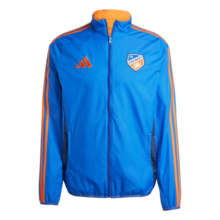 Adidas Adidas Jackets Men's Power Blue Stand Collar Moderate Reversible