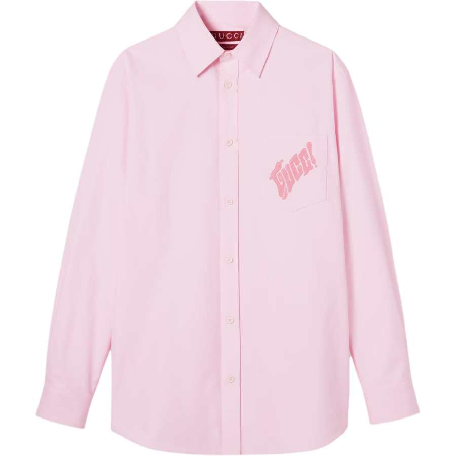 GUCCI Oxford Cotton Shirt With Embroidery