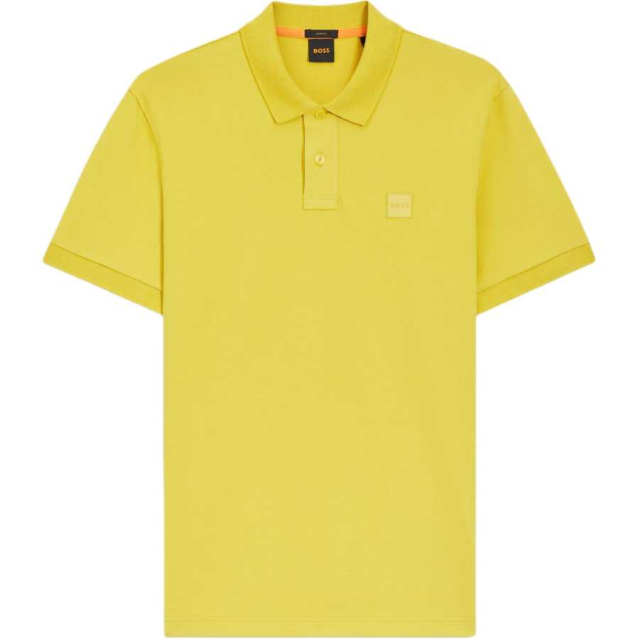 HUGO BOSS Polo Shirts Men's Yellow Polo Collar Moderate