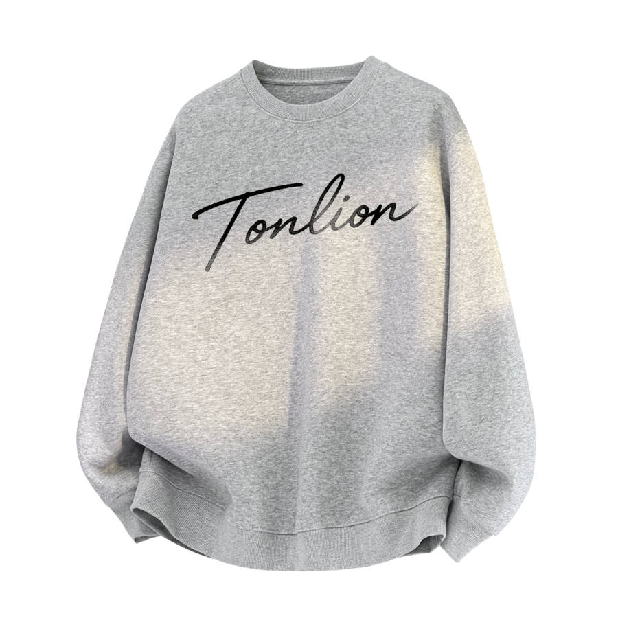 Tonlion Sweatshirts Unisex Crew Neck Moderate Regular