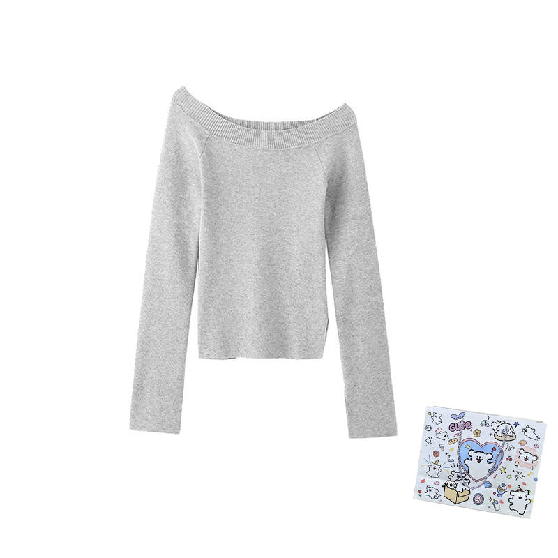MARIE·COCO Knitwear Women's Gray Knitwear Asymmetrical Collar Moderate Other