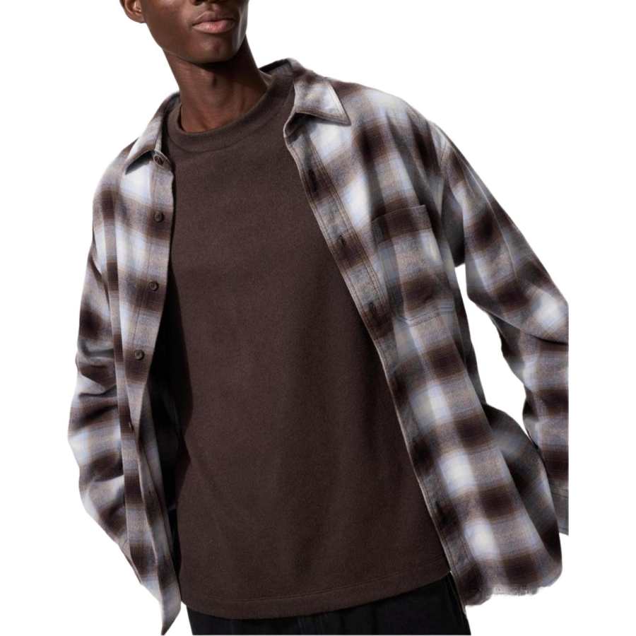UNIQLO Sweatshirts Men's Chestnut Crew Neck Moderate
