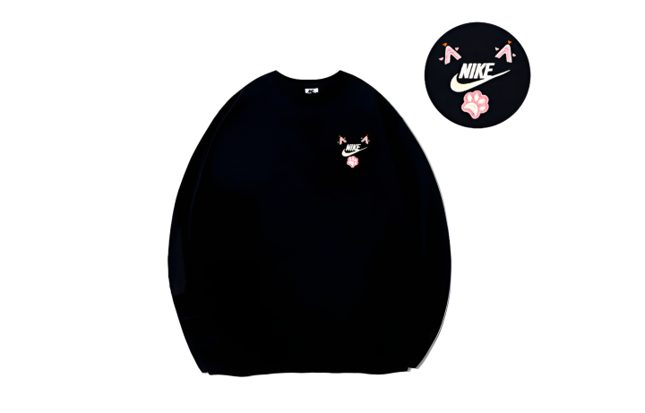 Nike Nike Crew Neck Pullover Sweatshirt Unisex Black Pink