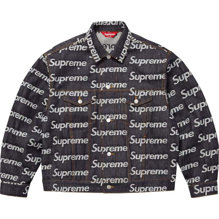 Supreme Supreme jacquard logos denim trucker jacket