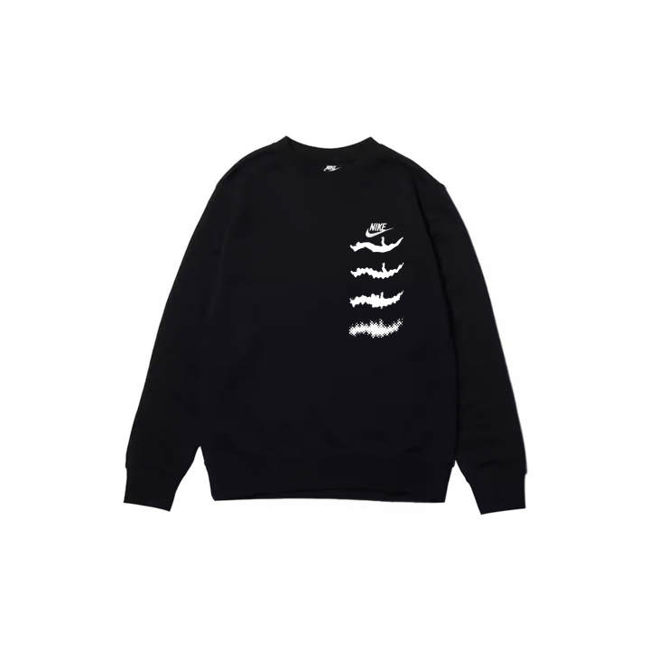 Nike Nike Swoosh Sweatshirts Men's Black Crew Neck Moderate Regular