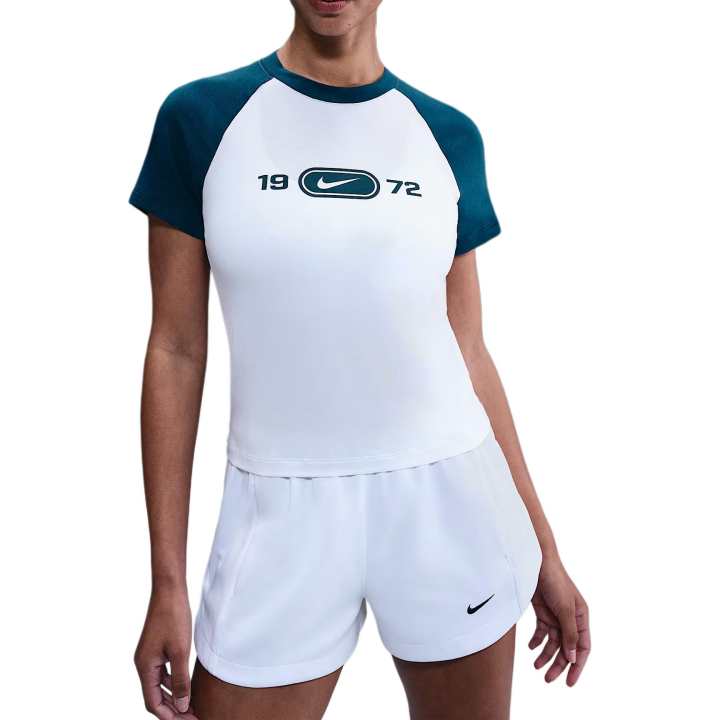 Nike Nike Clothing T Shirts Women's White Blue Crew Neck