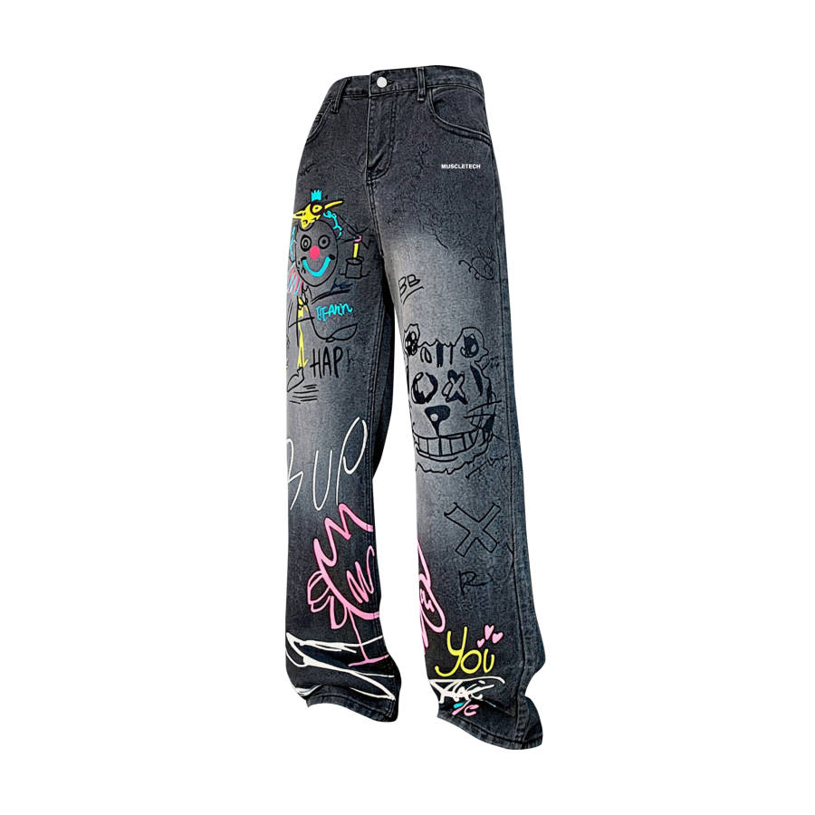 MUSCLETECH MUSCLETECH Jeans Unisex Black Moderate Straight Fit Pants