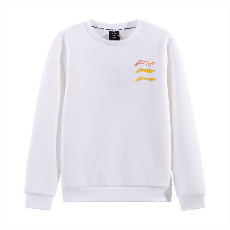 Li-Ning Li Ning Sweatshirts Unisex White Crew Neck Moderate Regular