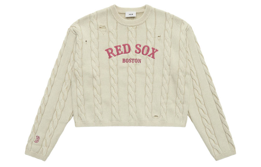 MLB Preppy Style Collection Boston Red Sox 25FW Sweater Women's Light Sand