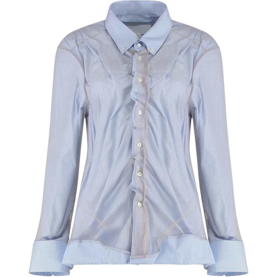 Maison Margiela striped gathered shirt