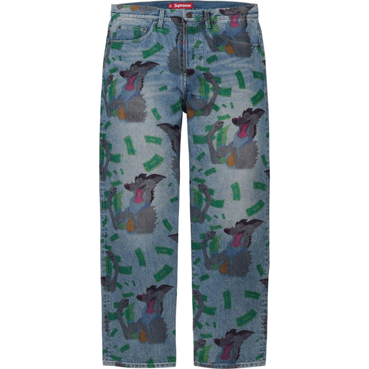 Supreme Supreme All Dogs Go To Heaven printed jeans