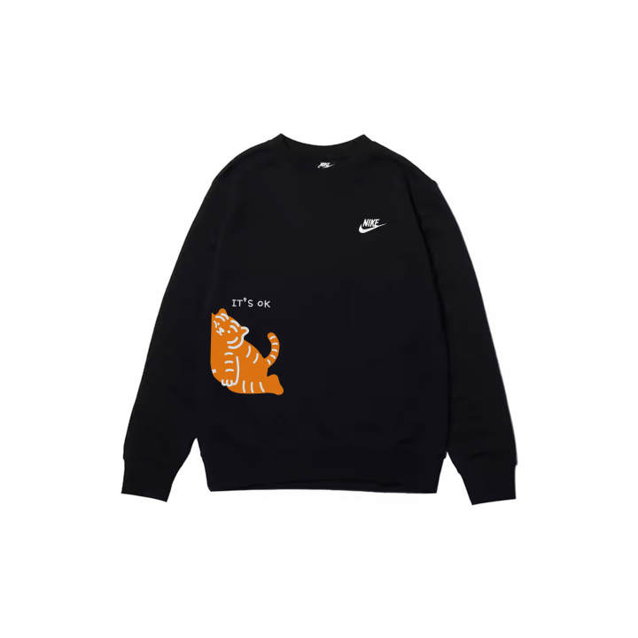 Nike Nike Sweatshirts Men's Black Crew Neck Moderate Regular