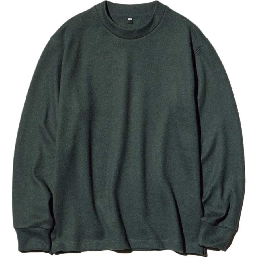 UNIQLO Sweatshirts Men's Dark Green Crew Neck Moderate