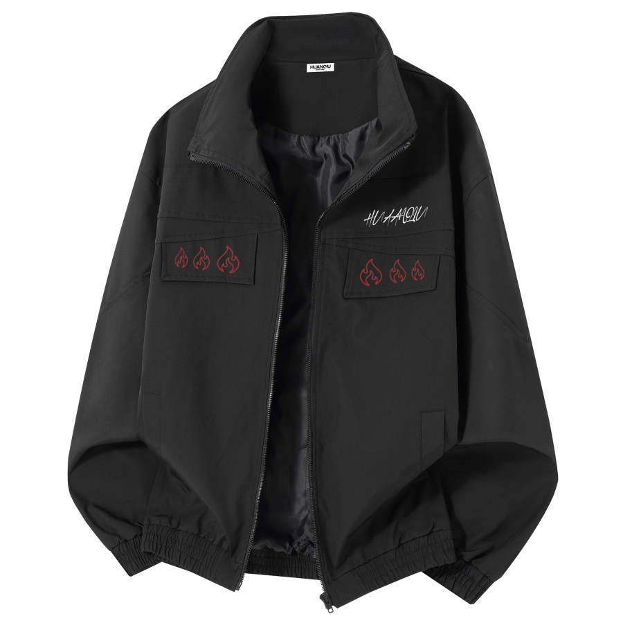 HUANQIU Jackets Unisex Stand Collar Moderate