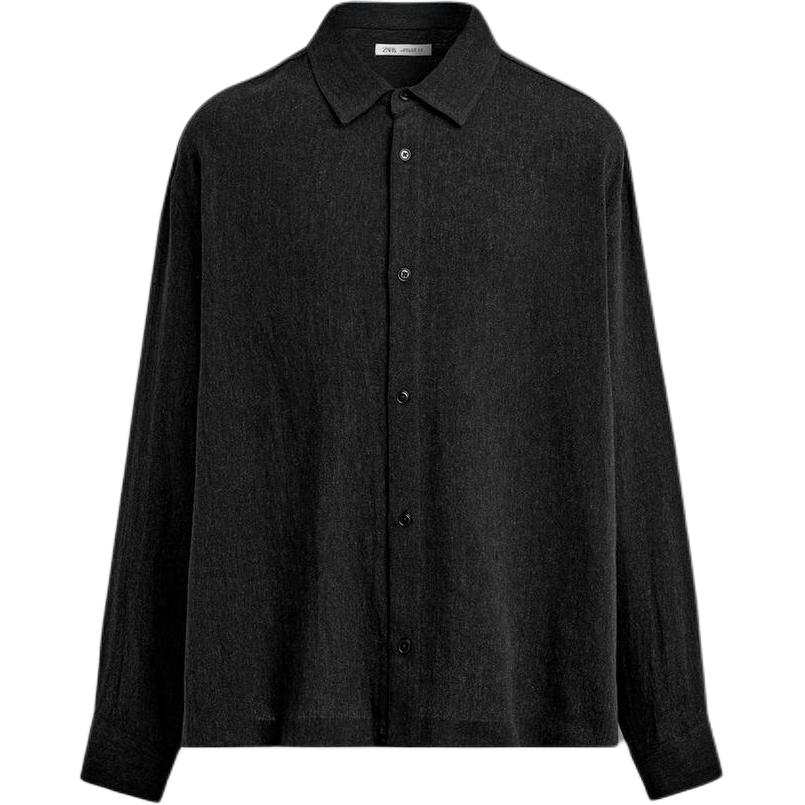 ZARA ZARA Shirts Men's Black Lapel Moderate