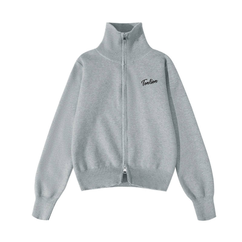 Tonlion Knitwear Unisex Lapel Moderate Cardigan
