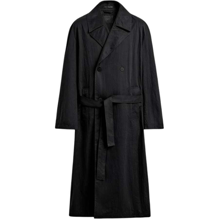 ZARA Trench Coats Men's Black Suit Collar Moderate