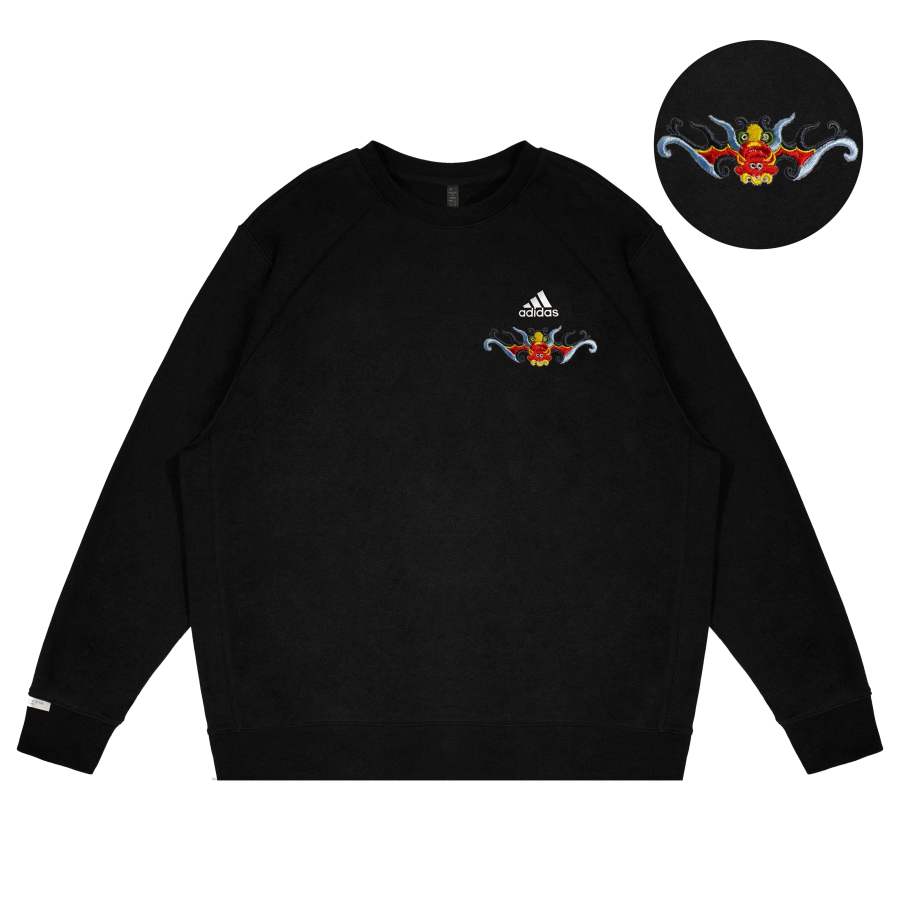 Adidas Adidas Sweatshirts Unisex Black Crew Neck Moderate Regular