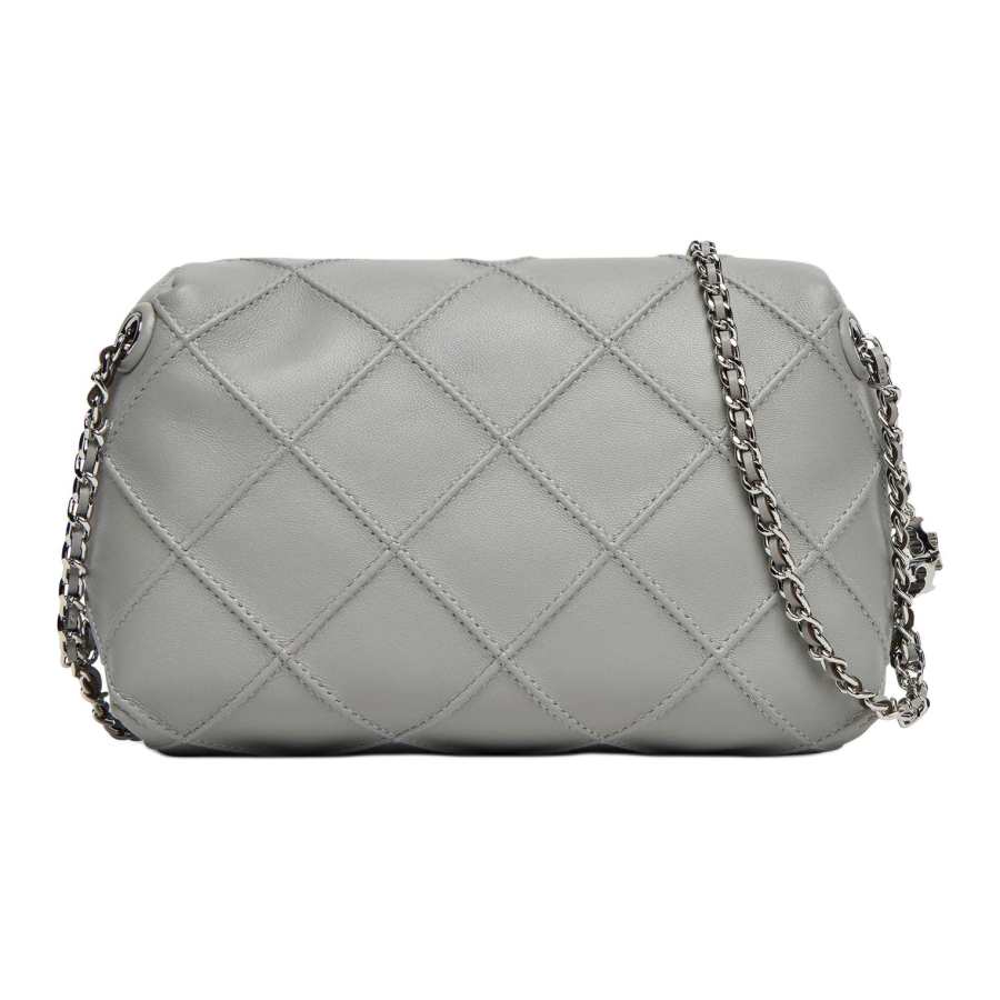 TORY BURCH Fleming Leather Crossbody Bag, Shoulder Bag Mini Women's Gray