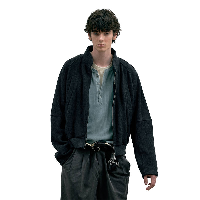 C2H4 C2H4 Stand Collar Sweatshirt Coat Unisex