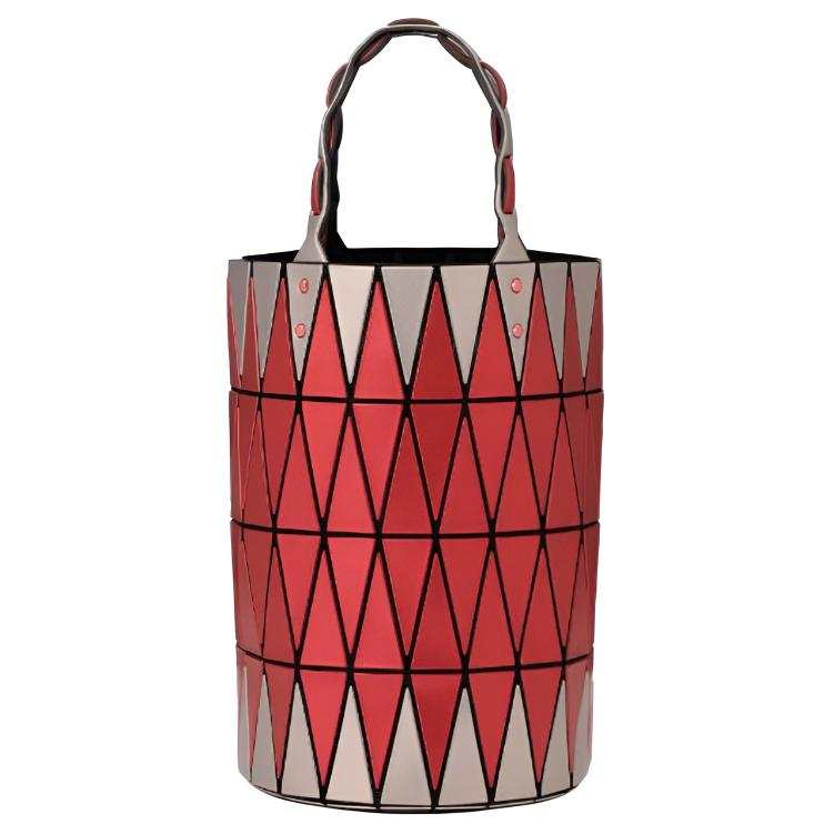 ISSEY MIYAKE Polyester, Artificial Leather, Leather, Nylon, Resin PVC Handbag Women's Red Mixed