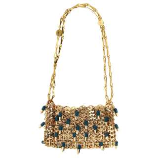 Paco Rabanne Linen Shoulder Bag Women's Gold
