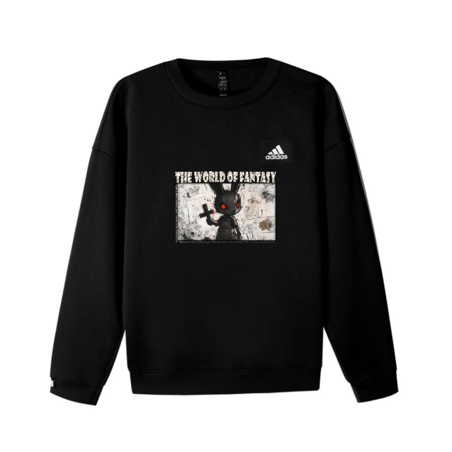 Adidas Adidas LABEL Sweatshirts Unisex Black Crew Neck Moderate Regular