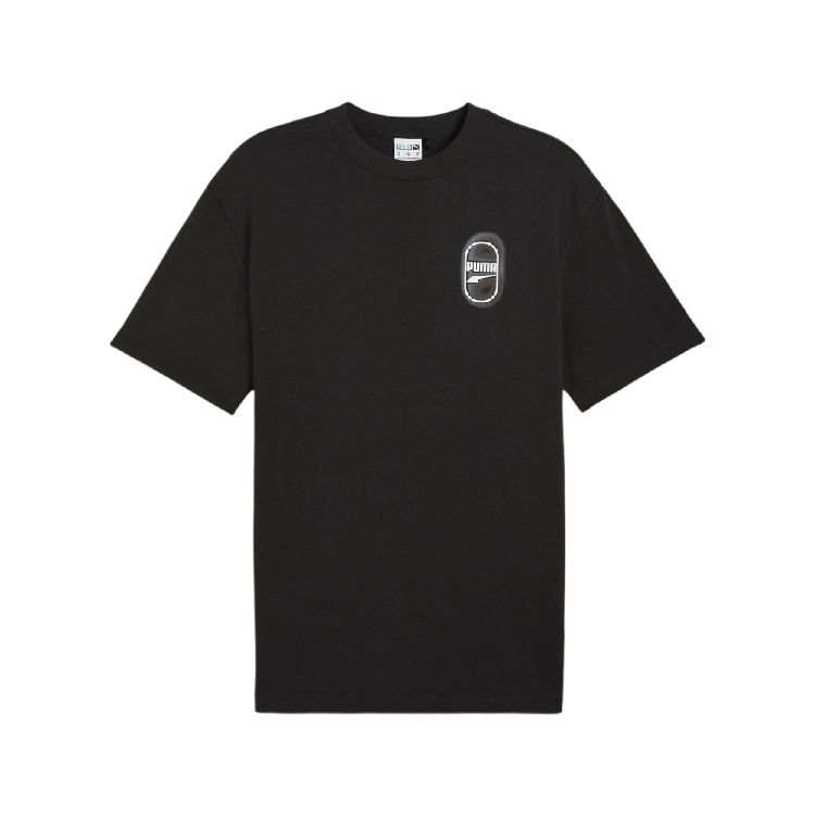 PUMA T Shirts Men's Black Crew Neck Moderate