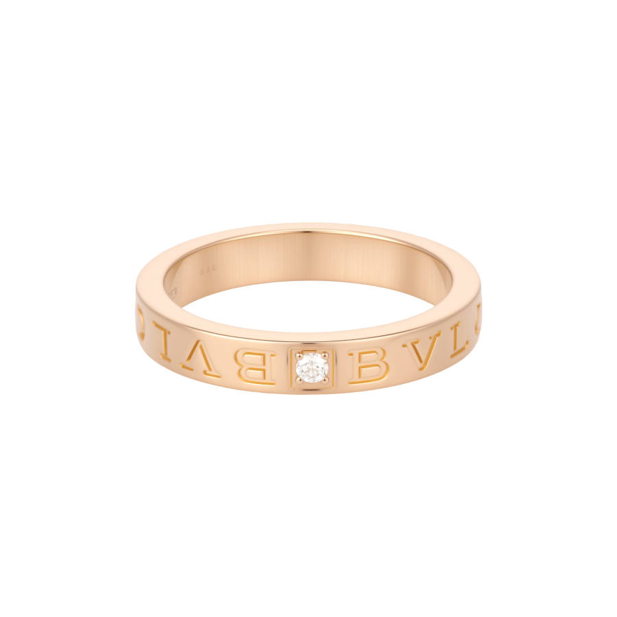 Bvlgari 2010s 18K rose gold B.Zero1 diamond ring