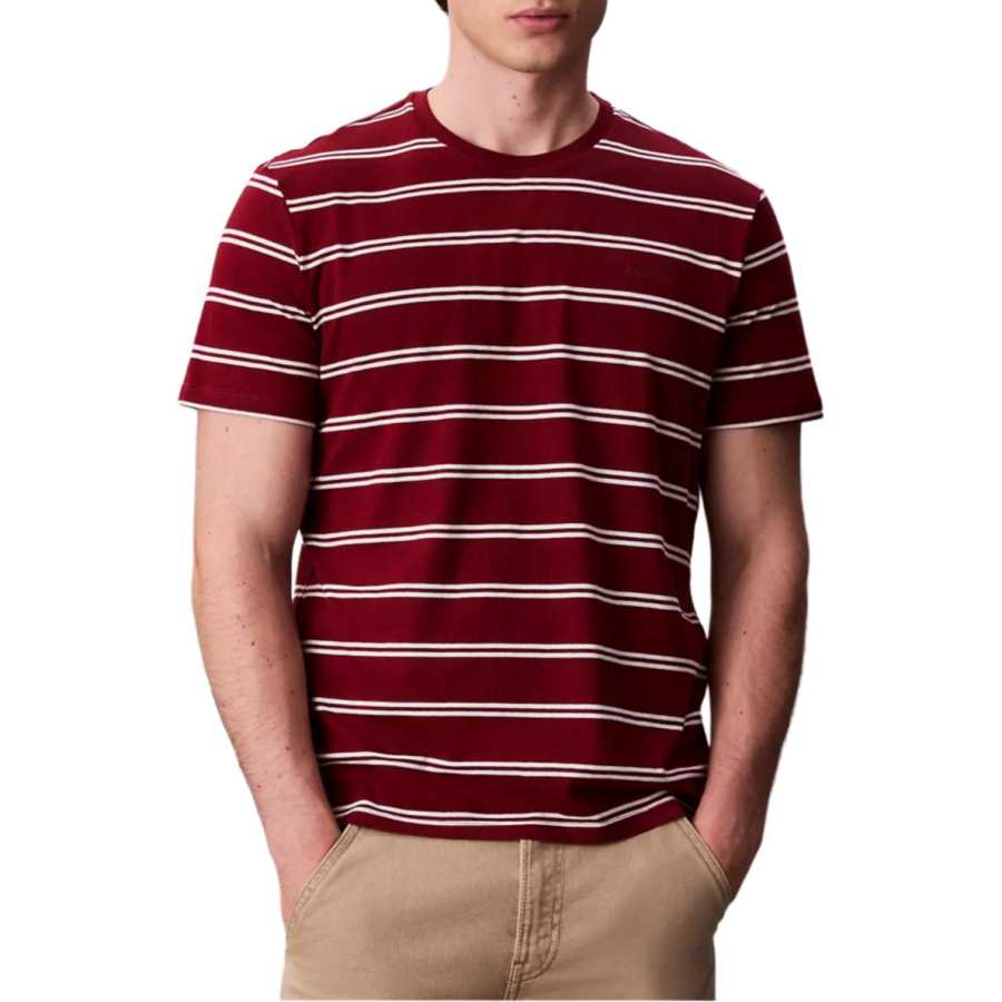 Calvin Klein T Shirts Men's Renaissance Red Crew Neck