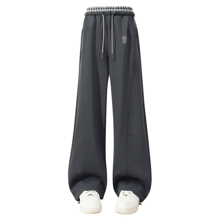 Tonlion Casual Pants Unisex Moderate Wide Leg Pants