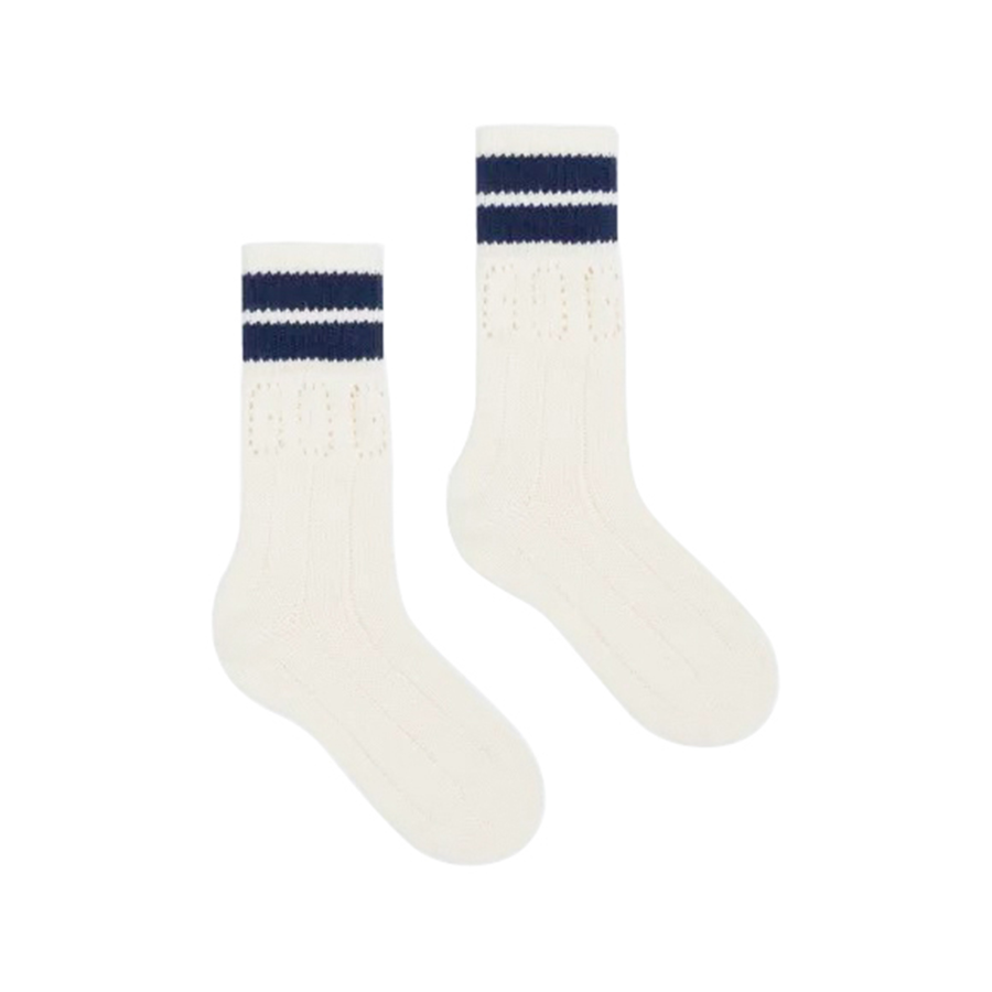 GUCCI SS23 Socks Ivory & Blue Kids'