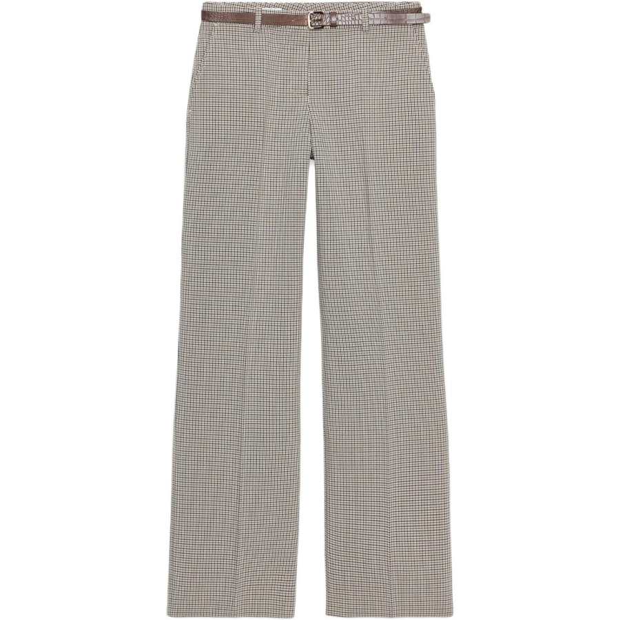 ZARA Casual Pants Women's Beige/Sea Blue Moderate Straight Fit Pants