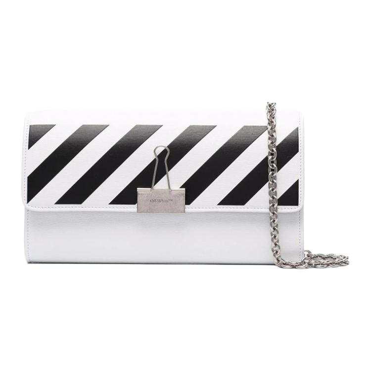 OFF-WHITE OFF WHITE Leather Crossbody Bag, Shoulder Bag Unisex White