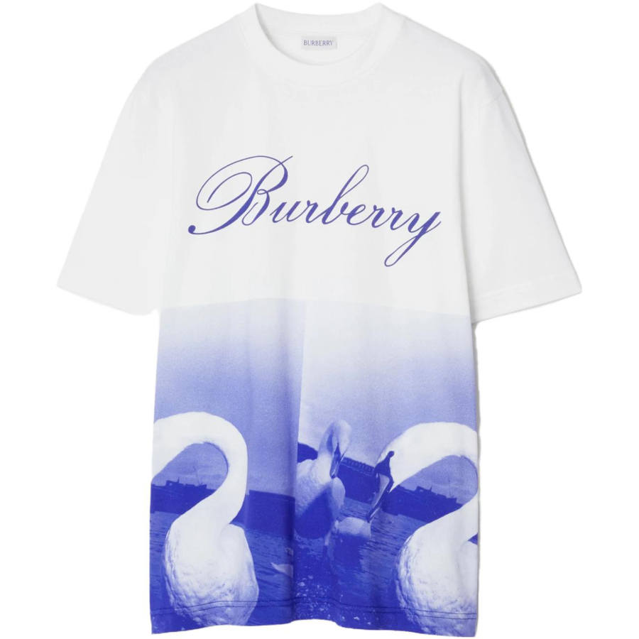 Burberry 【Previous Season】swan-print cotton T-shirt