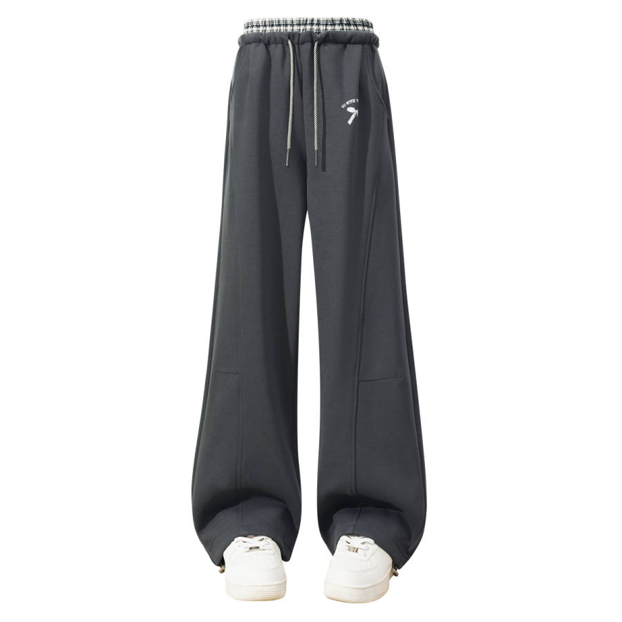 Tonlion Casual Pants Unisex Moderate Wide Leg Pants
