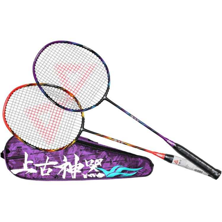 PEAK YY10403 Badminton Rackets Offensive Type Heavy Head, Stiff Shaft Advanced Level 675mm 3UG2 Pair Of Rackets, Strung