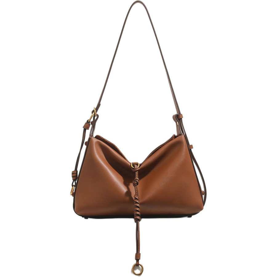 PAYOT Synthetic Leather Tote Bag, Shoulder Bag Women's Brown/Black/Ecru