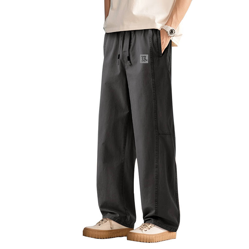 Tonlion Casual Pants Unisex Moderate Straight Fit Pants