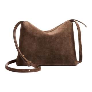 KHAITE Suede Calfskin Crossbody Bag, Shoulder Bag Women's Khaki