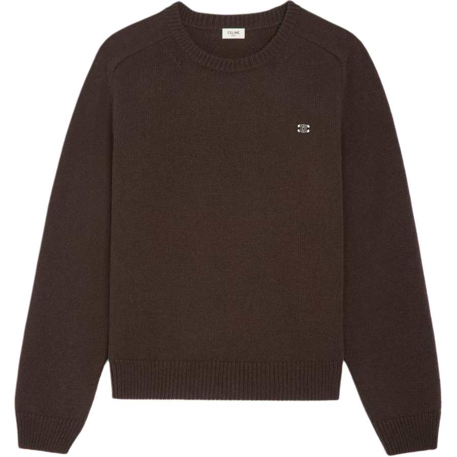 CELINE CELINE Sweaters Men's Brown Crew Neck Moderate